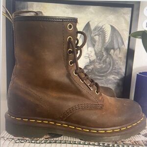 Dr. Martens Brown Heeled Boots with Classic Silhouette